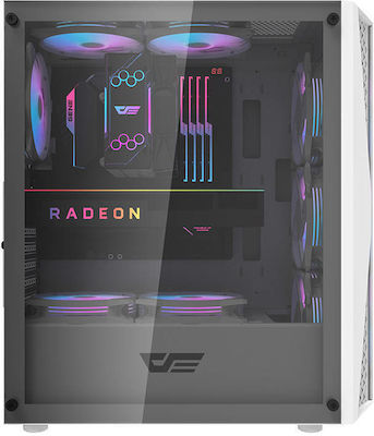 Darkflash DK352 Plus Gaming Midi Tower Computer Case with Window Panel and RGB Lighting Black / White