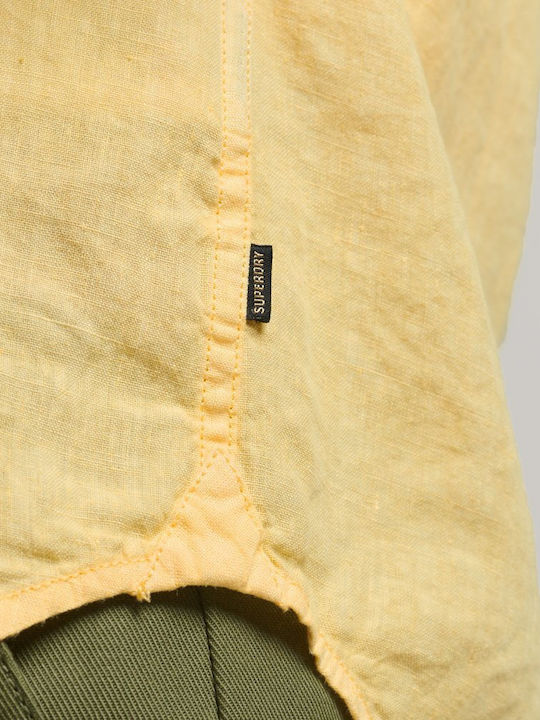 Short-sleeved Linen Shirt Yellow