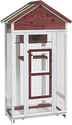 vidaXL Wooden Bird Cage 91.5x53x170cm. 172254 Brown