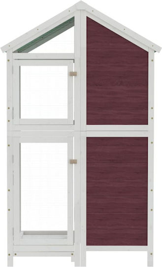 vidaXL Ξύλινο Κλουβί Πτηνών 97x81x152εκ. Καφέ