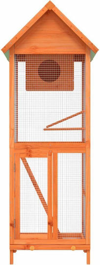 vidaXL Wooden Bird Cage 60x58.5x160cm. Brown