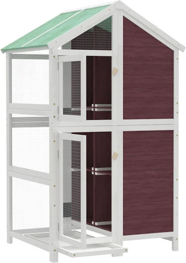 vidaXL Ξύλινο Κλουβί Πτηνών 97x81x152εκ. Καφέ