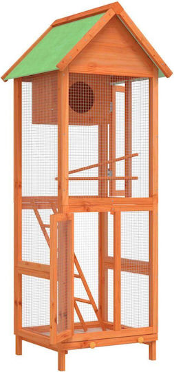 vidaXL Wooden Bird Cage 60x58.5x160cm. Brown