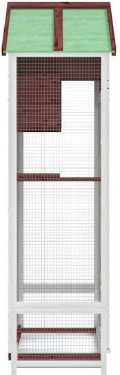 vidaXL Wooden Birds Cage 91.5x53x170cm Brown
