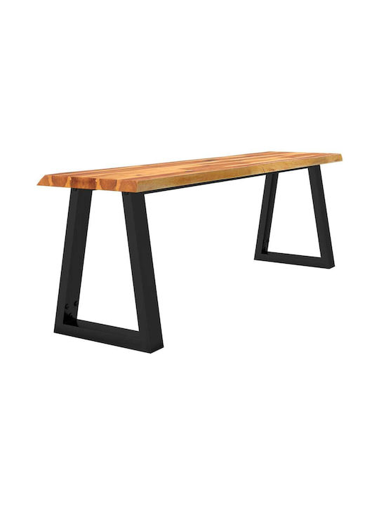 Dining Room Bench with Wooden Surface Brown 140x35x45cm