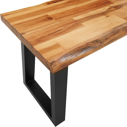 Bănci pentru Masă cu Suprafață de Lemn Maro 1buc 140x35x45buc