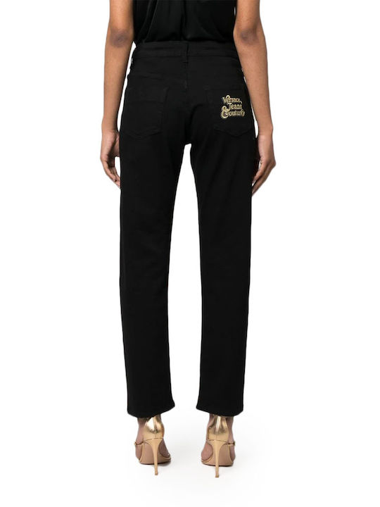 Versace Women's Jean Trousers in Slim Fit Black