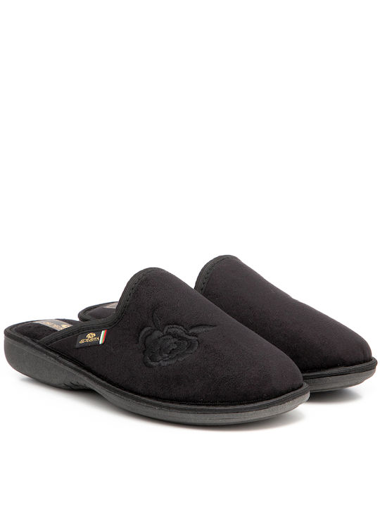 Women's black velvet slipper Antrin 38.2219 Black slipper