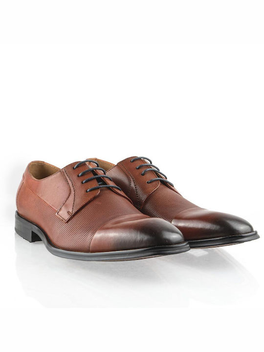 Pantofi oxford din piele pentru bărbați Bocca Lupo Β70-12533 CAMEL CU ȘIRETURI