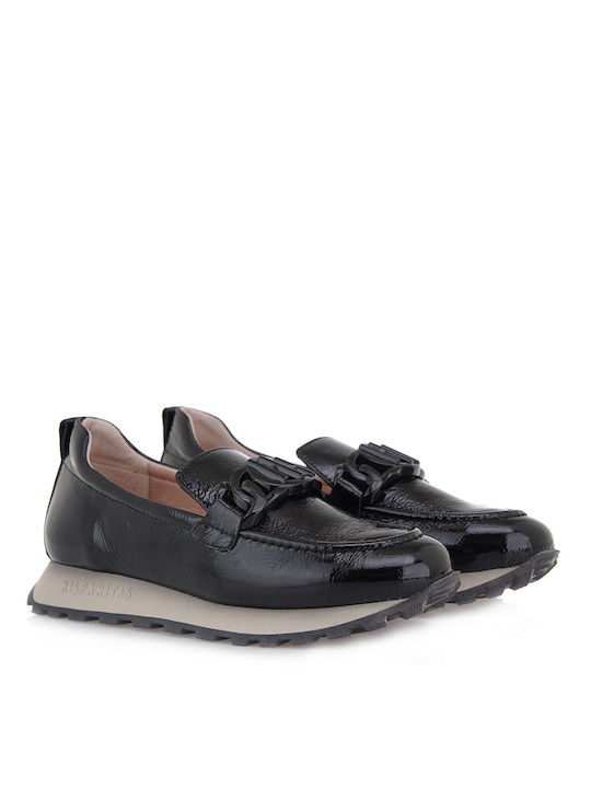 Hispanitas Leder Damen Loafers in Schwarz Farbe