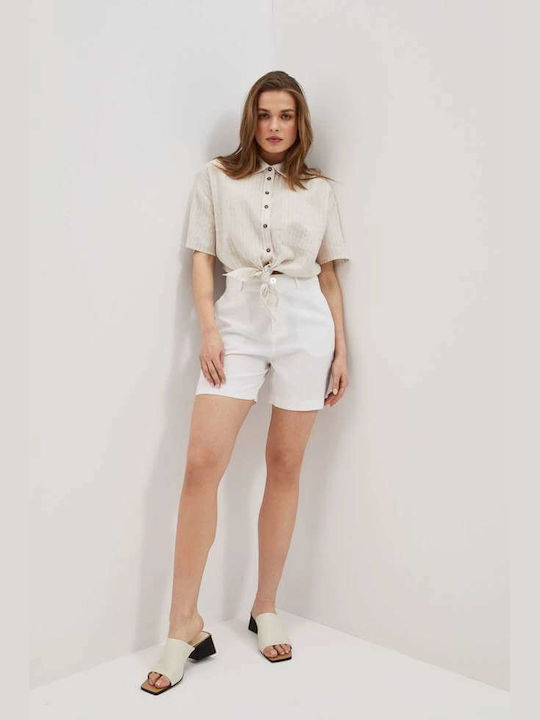 Make your image Women's Linen Shorts White