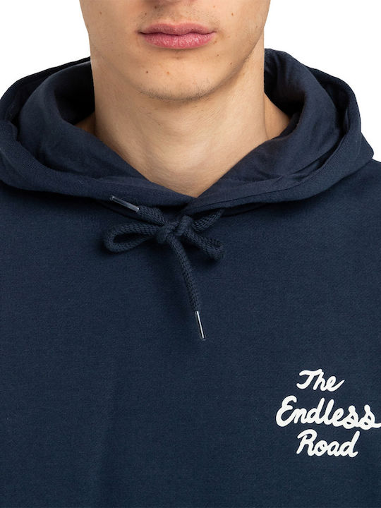 Φούτερ με Κουκούλα Navy Μπλε
