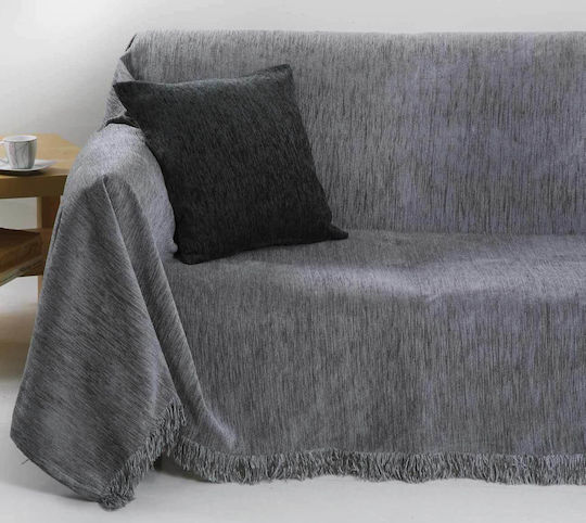 Anna Riska 1300 Ριχτάρι Τριθέσιου Καναπέ Chenille 180x280εκ. Light Grey