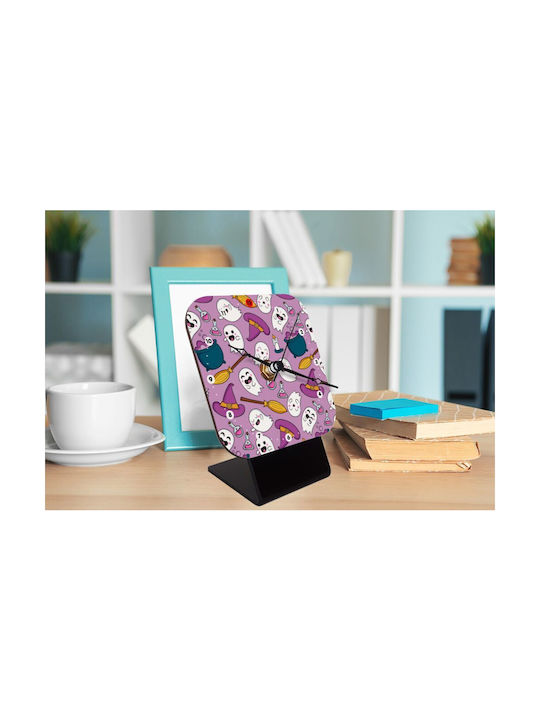 Koupakoupa Happy Desk Tabletop Clock with Indicators Wooden Lilac KP 2136 Clock Square