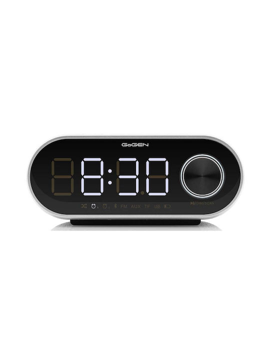GoGEN Tabletop Digital Clock with Alarm & Radio Gray