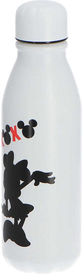 Minnie Mouse Παιδικό Παγούρι Minnie Αλουμινίου με Βιδωτό Καπάκι Non Spill Λευκό 600ml