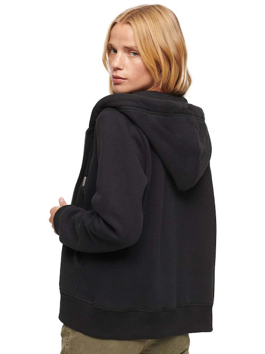 Women's Sweatshirt Jacket Hooded Black