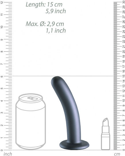 Shots Ρεαλιστικό Dildo με Όρχεις και Βεντούζα Γκρι 14.5cm