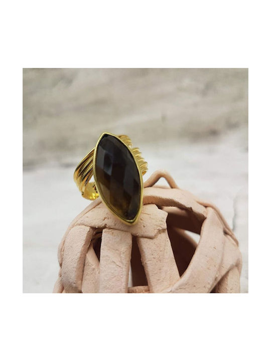 Ios Women's Gold Ring with Stone 18K