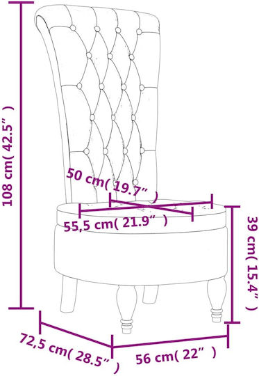 Armchair Burgundy 56x72.5x108cm