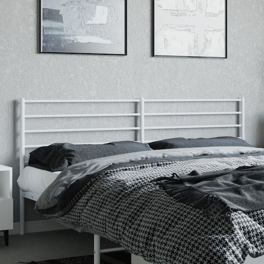 vidaXL Metallic White Bed Headboard 198x90cm