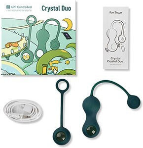 Magic Motion Crystal Duo Smart Kegel Ασύρματες Κολπικές Μπάλες με Δόνηση Πράσινες