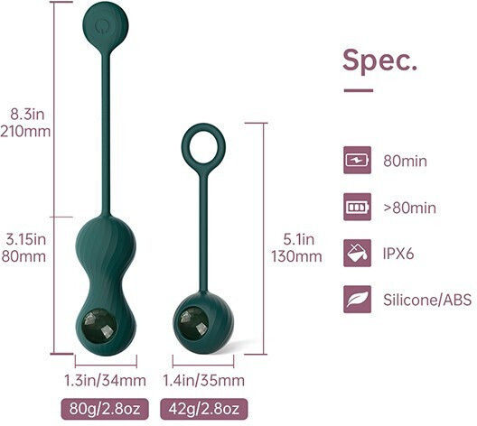 Magic Motion Crystal Duo Smart Kegel Ασύρματες Κολπικές Μπάλες με Δόνηση Πράσινες