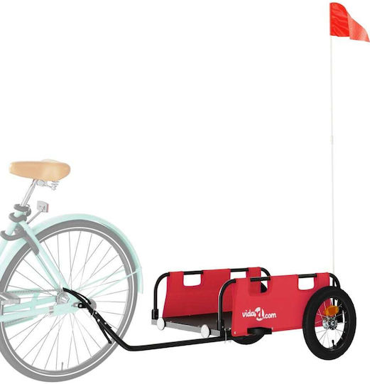 Vidaxl Bicycle Trailer Red Oxford Fabric Iron