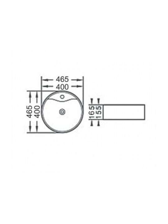 KLP Forma Επικαθήμενος Νιπτήρας Πορσελάνης 40x40x15.5cm Λευκός