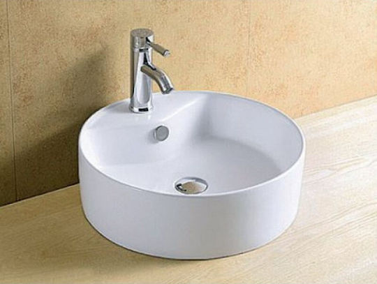 KLP Forma Aufgesetztes Waschbecken Porzellan 40x40x15.5cm Weiß KLP Forma Aufgesetztes Waschbecken Porzellan 40x40x15.5cm Weiß