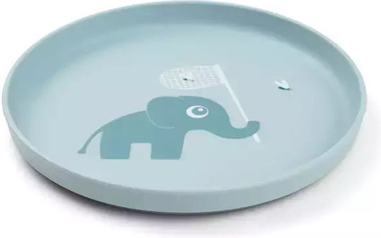 Done by Deer Baby Food Plate Happy Clouds made of Plastic Light Blue