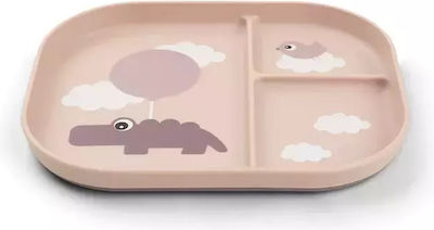 Done by Deer Baby Food Plate Happy Clouds Powder made of Plastic Pink