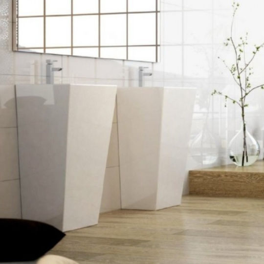 Karag Marais Standwaschbecken Porzellan 44x38x83cm Weiß