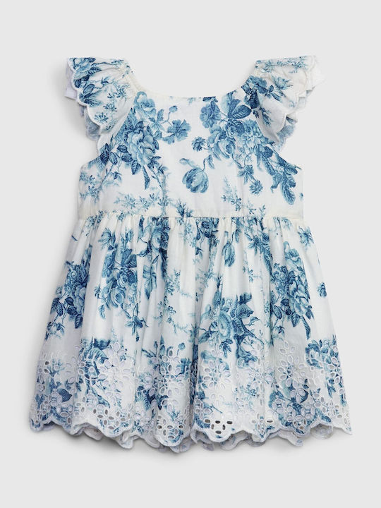 GAP Mädchen Kleid Blumen Ärmellos Blau