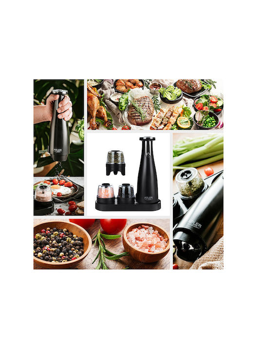 Adler Electric Set Spice Mills made of Ceramic in Black Color 8cm 3pcs
