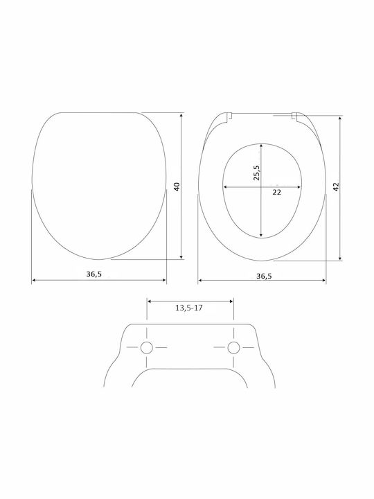 L-C Orbella Капак за тоалетна Дърво 40x36.5см Многоцветен
