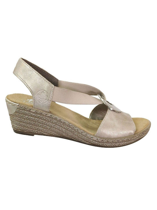 Rieker Anatomic Women's Ankle Strap Platforms Beige