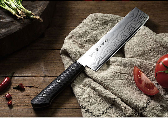 Tojiro Gai Μαχαίρι Nakiri από Δαμασκηνό Ατσάλι 16.5cm