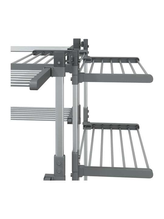 vidaXL Aluminum Folding Floor Clothes Drying Rack with Hanging Length 33m