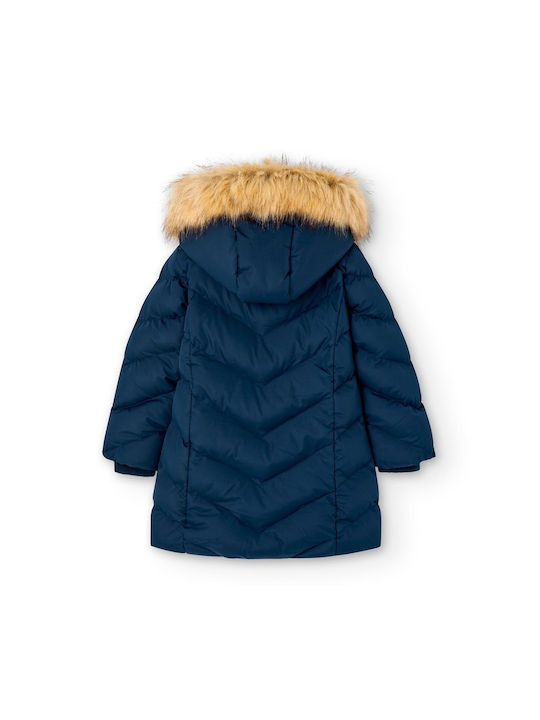 Boboli Kinderparka Lang mit Futter & Kapuze Blau