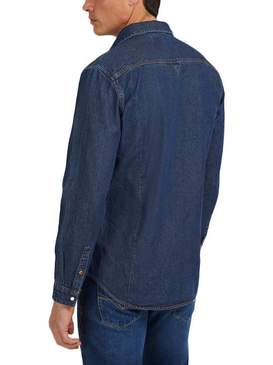 Long-sleeved Denim Shirt Blue
