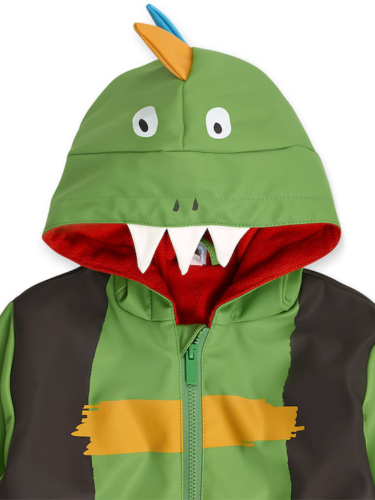 Wasserdicht Kinder Freizeitjacke Kurz mit Kapuze Grün