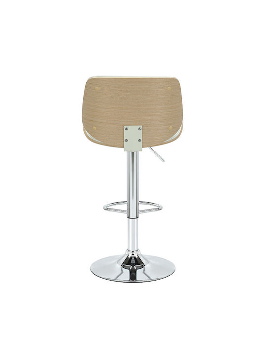 Stools Bar Collapsible with Backrest Upholstered with Faux Leather Fern White 1pcs 48x50x88cm