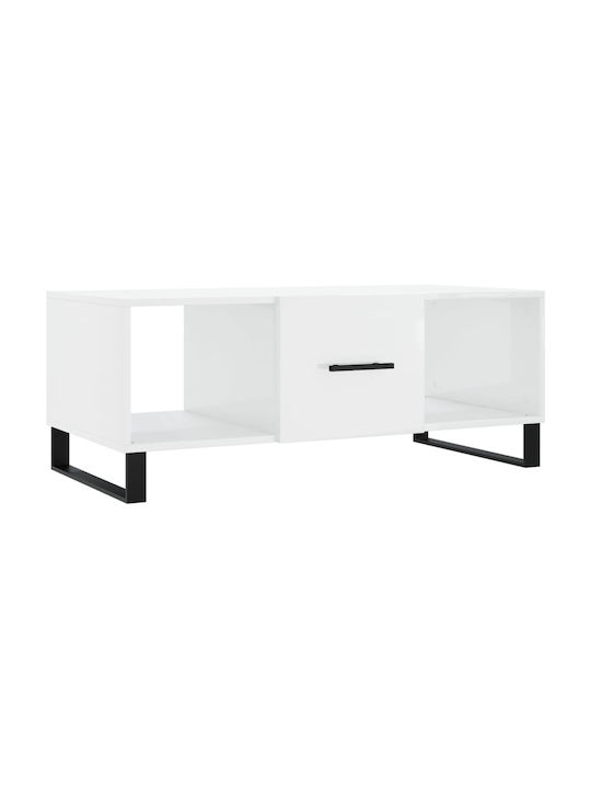 Rectangular Wooden Coffee Table White L102xW50xH40cm