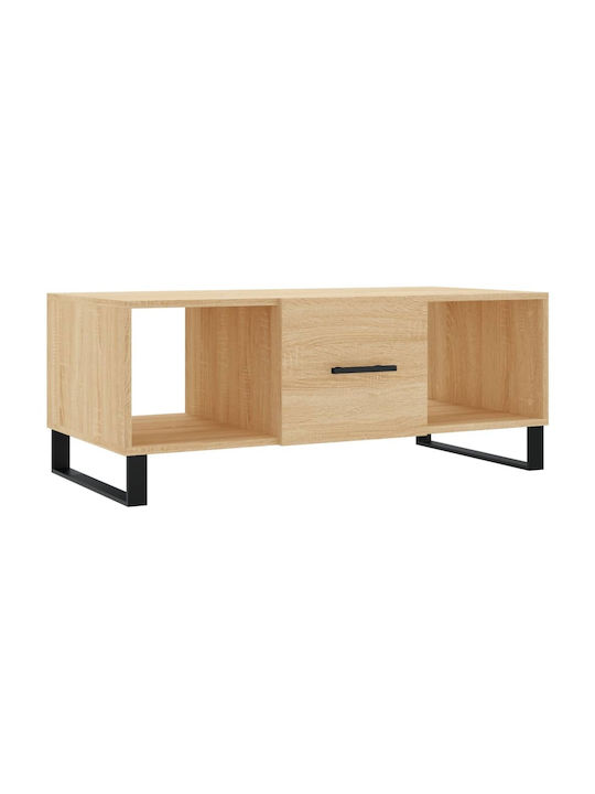 Rectangular Coffee Table Wooden Beige L102xW50xH40cm.