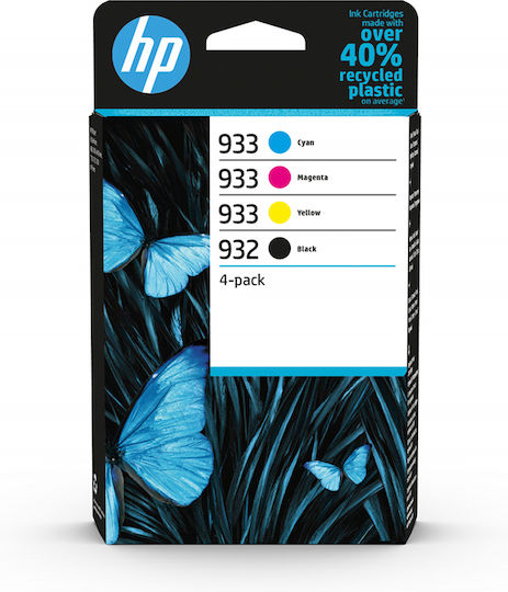 HP 932/933 Original Paket mit 4 InkJet Druckerpatronen Gelb / Cyan / Magenta / Schwarz (6ZC71AE)