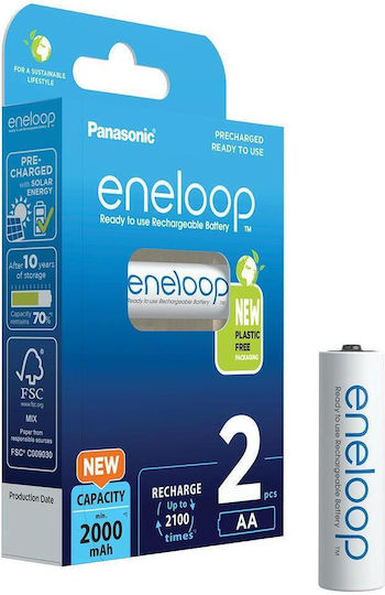 Panasonic Eneloop Презареждащи батерии AA 2000mAh 2бр