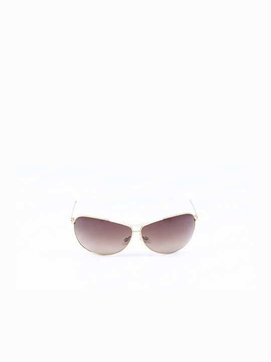 Sisley Sunglasses with Gold Metal Frame and Brown Gradient Lens SY543 02