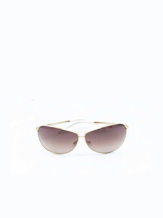 Sisley Unisex Sunglasses with Gold Metal Frame and Brown Gradient Lens