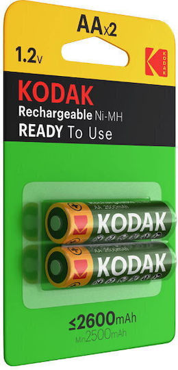 Kodak Rechargeable Battery AA Ni-MH 2600mAh 1.2V 2pcs